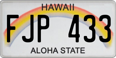 HI license plate FJP433