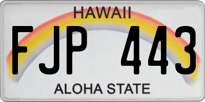 HI license plate FJP443