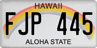 HI license plate FJP445