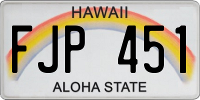 HI license plate FJP451