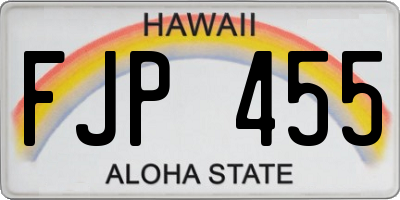 HI license plate FJP455