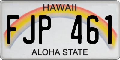 HI license plate FJP461