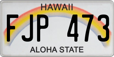HI license plate FJP473