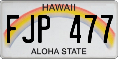 HI license plate FJP477