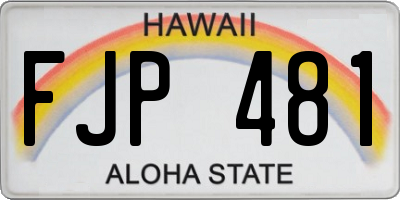HI license plate FJP481