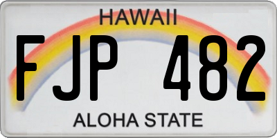 HI license plate FJP482