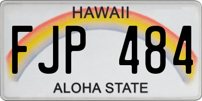 HI license plate FJP484