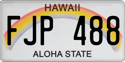 HI license plate FJP488