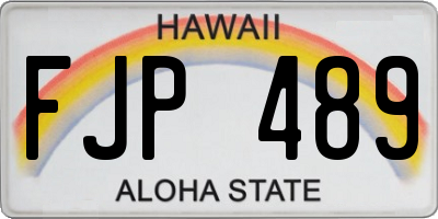 HI license plate FJP489