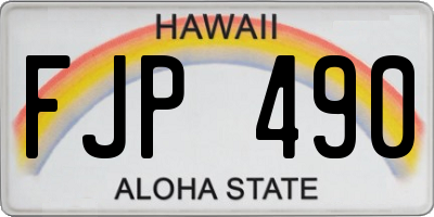 HI license plate FJP490