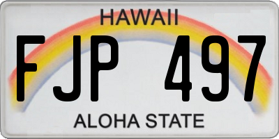 HI license plate FJP497