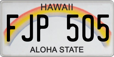 HI license plate FJP505