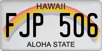 HI license plate FJP506