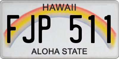 HI license plate FJP511