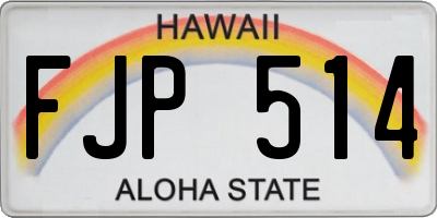 HI license plate FJP514