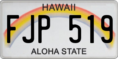 HI license plate FJP519
