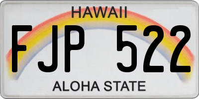 HI license plate FJP522