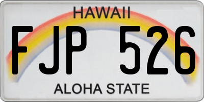 HI license plate FJP526