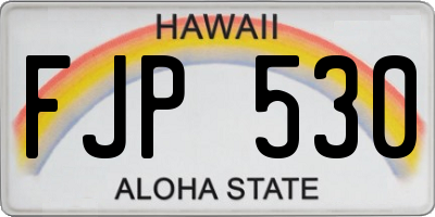 HI license plate FJP530