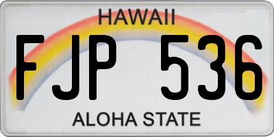 HI license plate FJP536