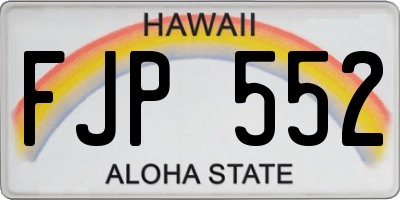 HI license plate FJP552