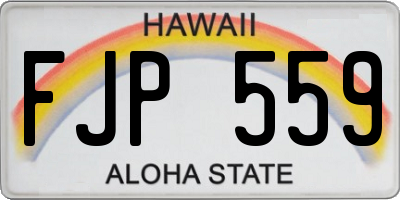 HI license plate FJP559