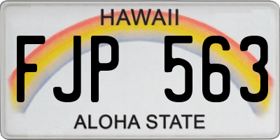 HI license plate FJP563