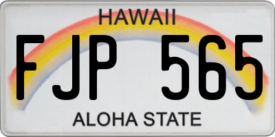 HI license plate FJP565