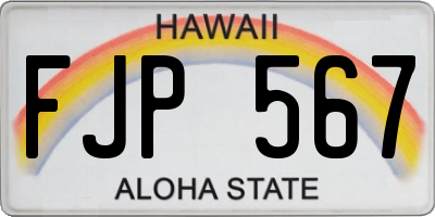 HI license plate FJP567
