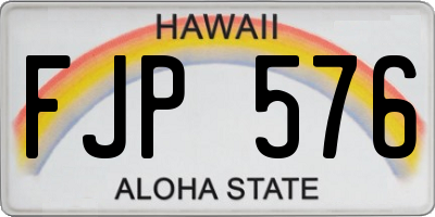 HI license plate FJP576