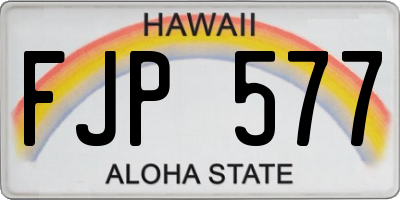 HI license plate FJP577
