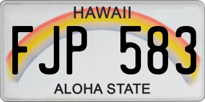 HI license plate FJP583