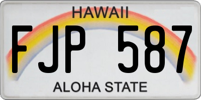 HI license plate FJP587