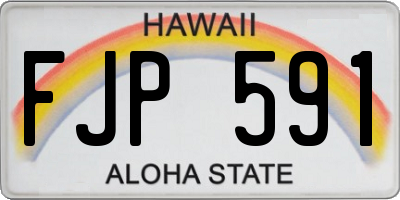 HI license plate FJP591