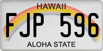 HI license plate FJP596
