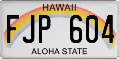 HI license plate FJP604