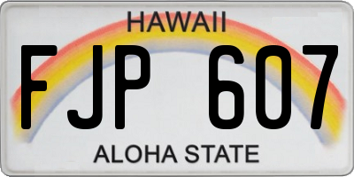 HI license plate FJP607