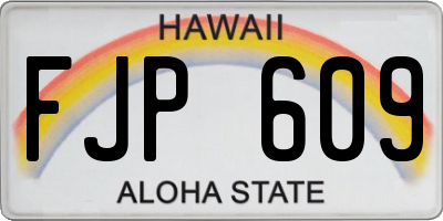 HI license plate FJP609
