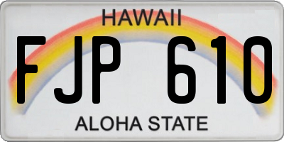 HI license plate FJP610