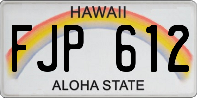 HI license plate FJP612