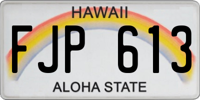 HI license plate FJP613