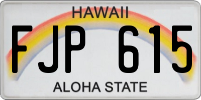 HI license plate FJP615