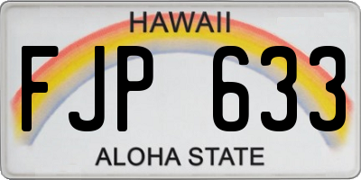HI license plate FJP633