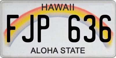 HI license plate FJP636