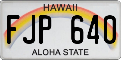 HI license plate FJP640
