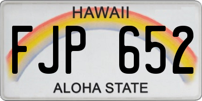 HI license plate FJP652