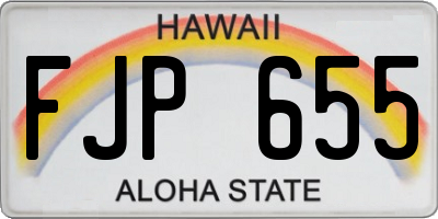 HI license plate FJP655