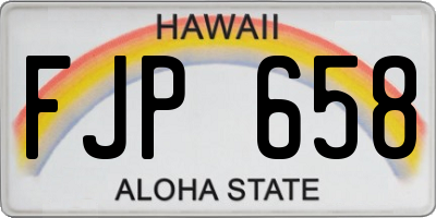 HI license plate FJP658
