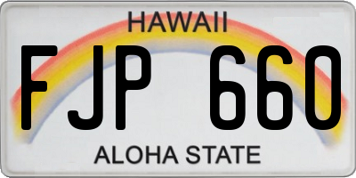 HI license plate FJP660