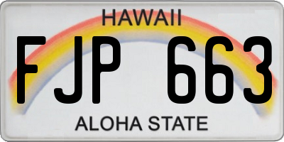 HI license plate FJP663